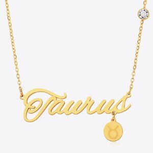 Taurus Zodiac Pendant Zircon Necklace